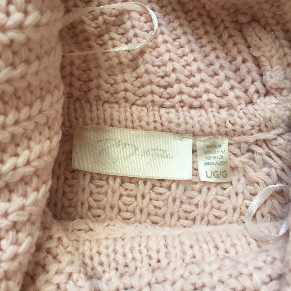 Baby light pink turtleneck knit long sleeve sweate - Picture 6 of 9